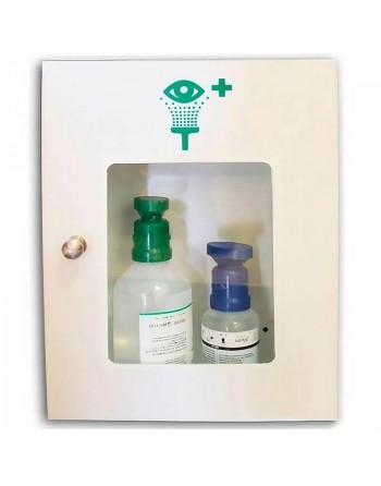 Eyewash bottle station for acids and particles (cabinet + bottles)