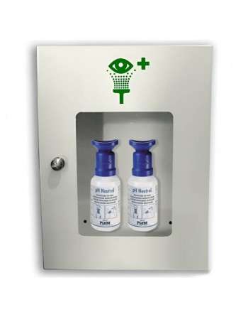 Eyewash bottle station for acids and particles (cabinet + 2 bottles)