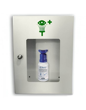 Eyewash bottle station for acids and particles (cabinet + bottle)