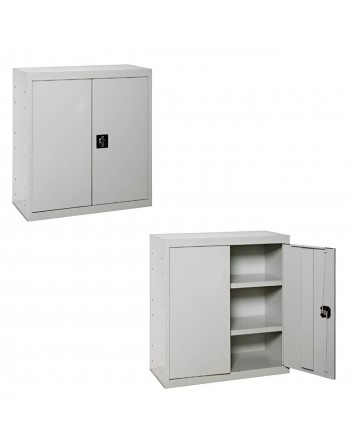 Small metal cabinet with double doors