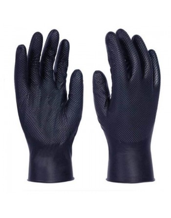 Boîte de 50 gants en nitrile noir diamanté