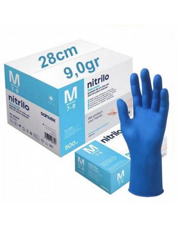 Boîte de 50 gants jetables en nitrile extra longs