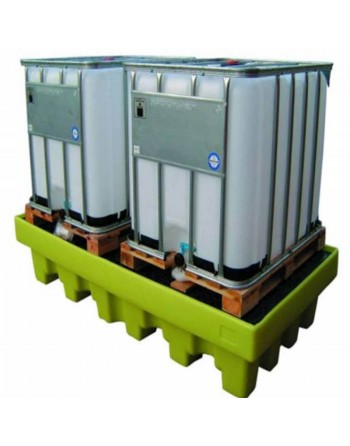 Retention pallet for 2 IBC containers