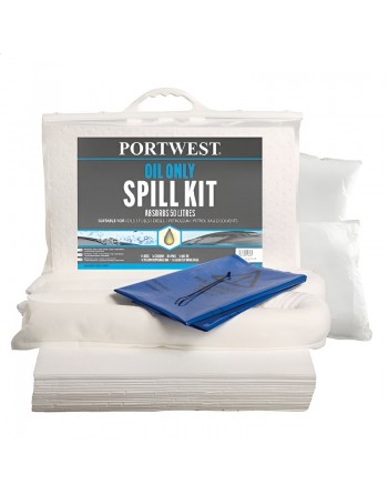 Spill containment kit for oils and hydrocarbons